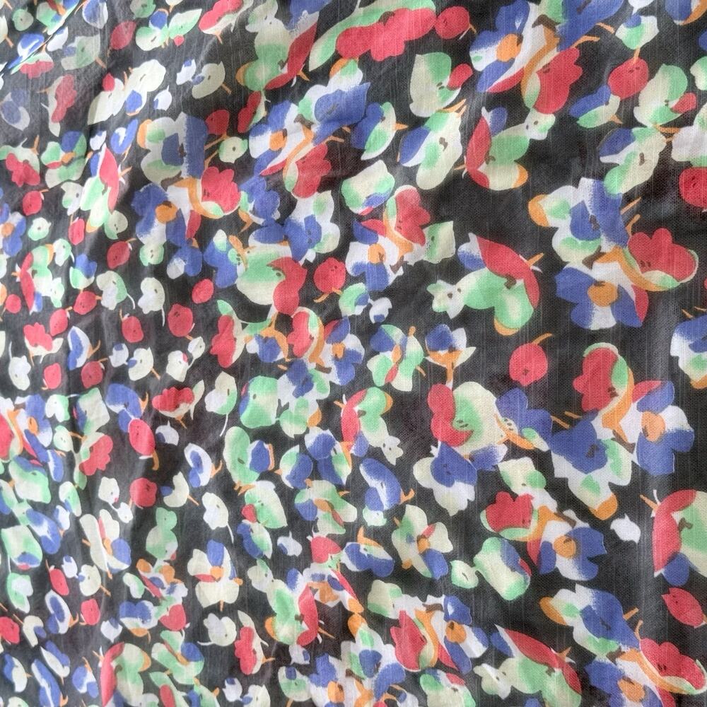 Natasha Couture Polyester Mulitcolored Sheer Floral Heart Scarf Wrap 52" x 51" - Picture 5 of 8